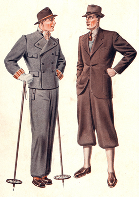 Sportowy ubiór męski z 1935 r.